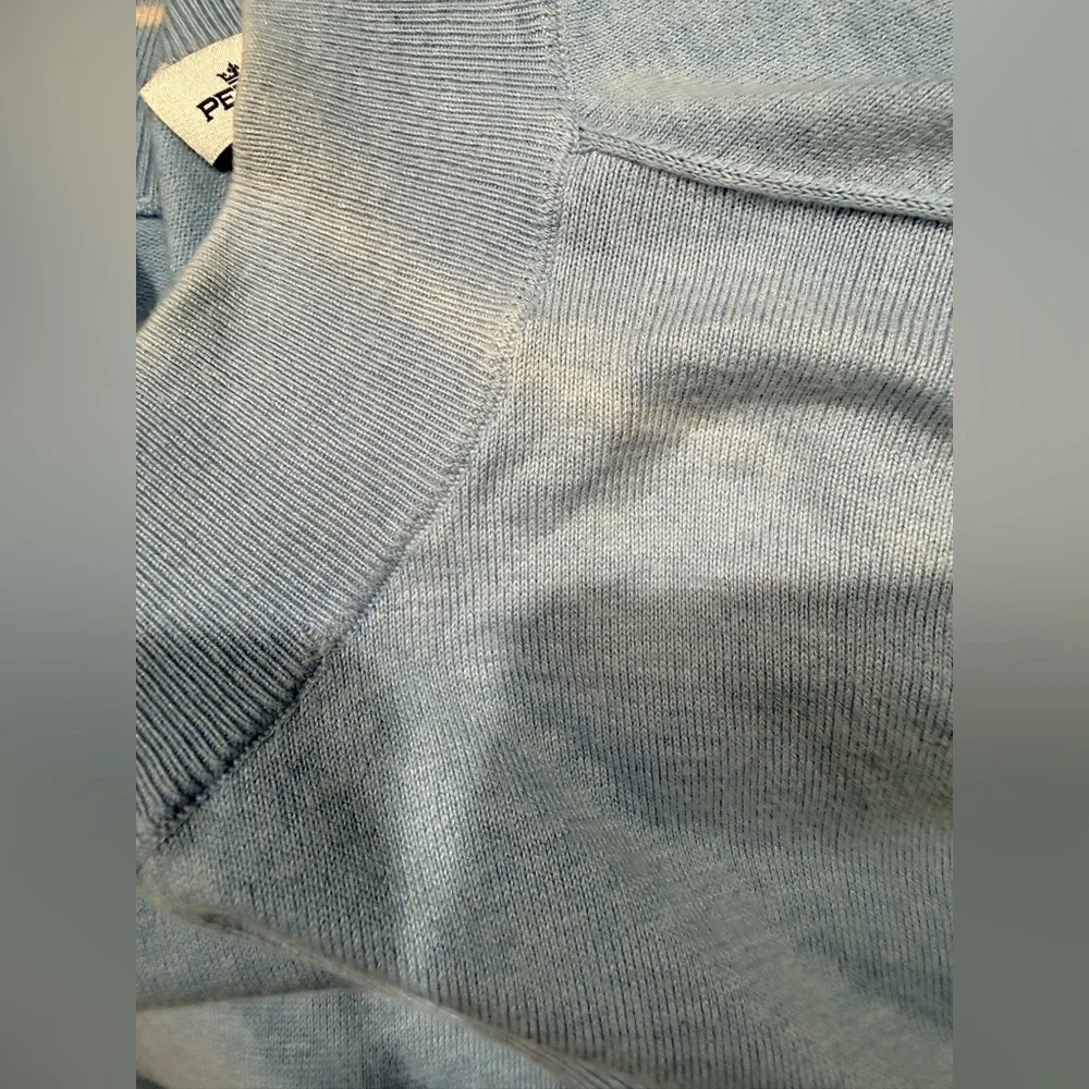 Peter Millar Blue Quarter Zip Cotton Blend Pullover Long Sleeve Shirt Size XL